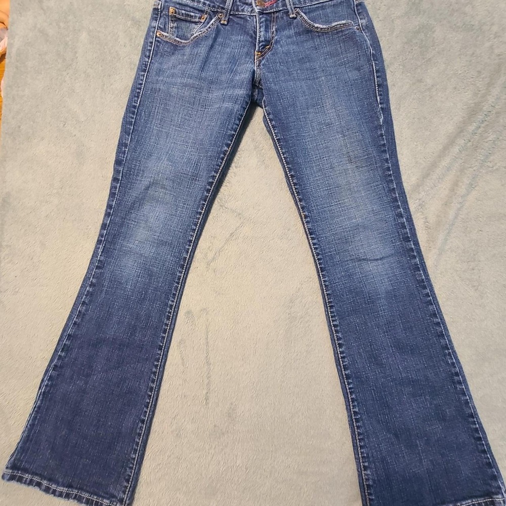 Levis 524 Too Super Low Bootcut Blue Jeans Womens Size 7M Y2K Denim j9